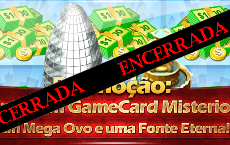 Promoção Encerrada: Ganhe um GameCard Misterioso, um Mega Ovo e uma Fonte Eterna!